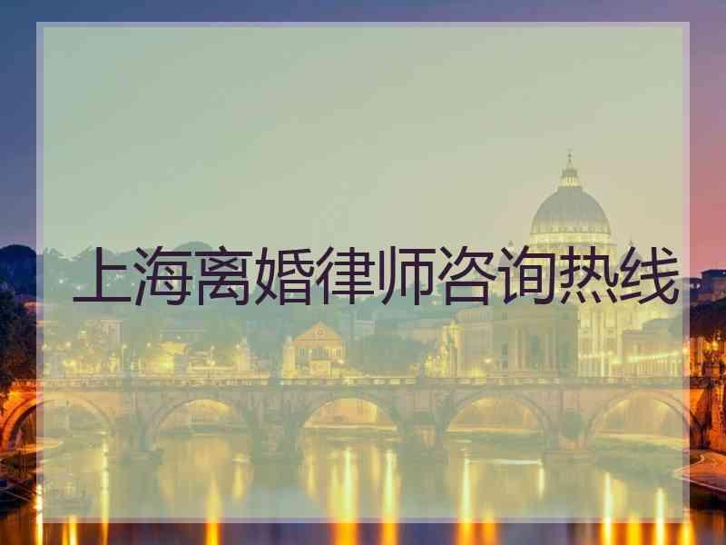 上海离婚律师咨询热线