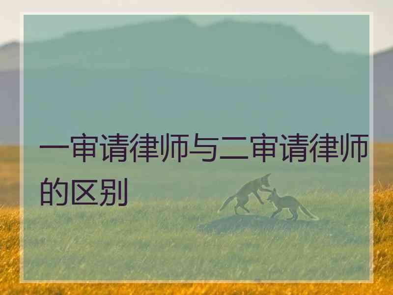 一审请律师与二审请律师的区别