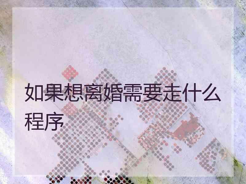 如果想离婚需要走什么程序