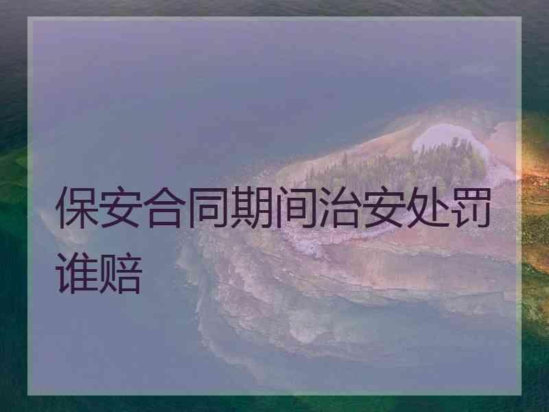 保安合同期间治安处罚谁赔