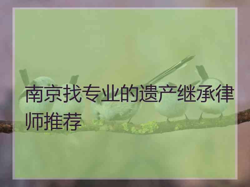 南京找专业的遗产继承律师推荐