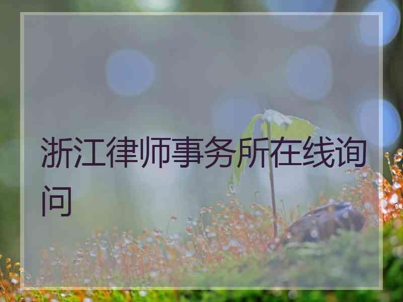 浙江律师事务所在线询问