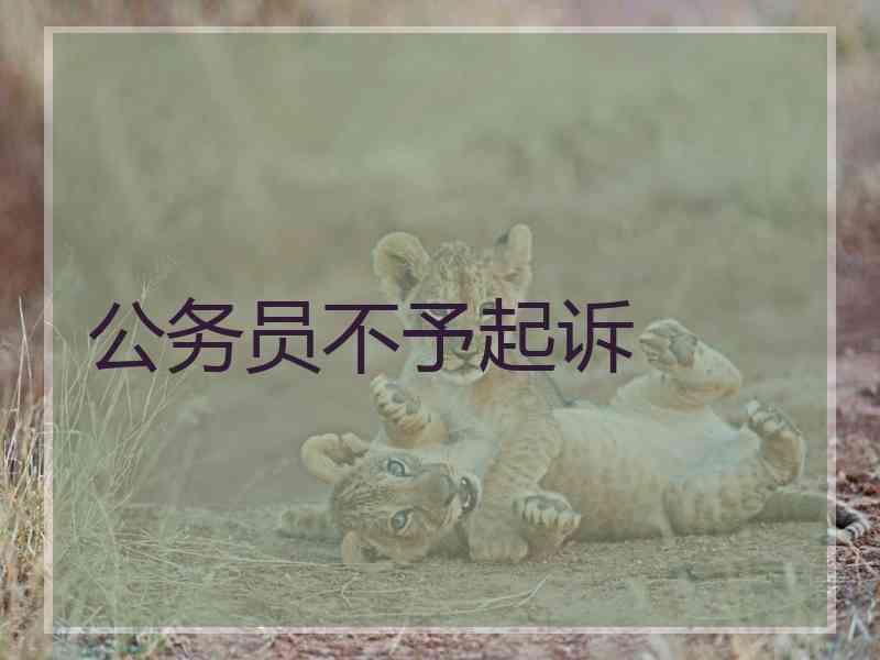 公务员不予起诉