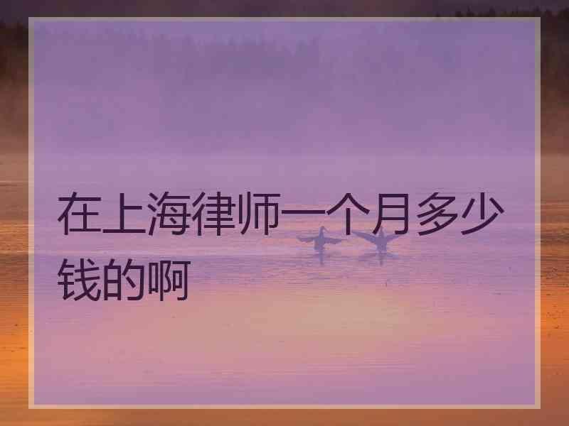 在上海律师一个月多少钱的啊