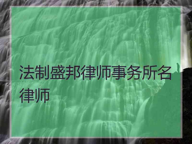 法制盛邦律师事务所名律师