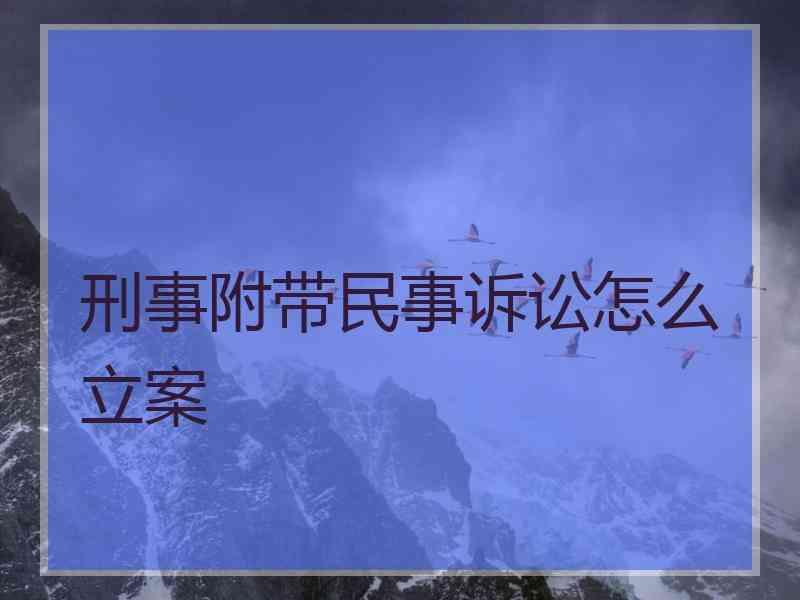 刑事附带民事诉讼怎么立案