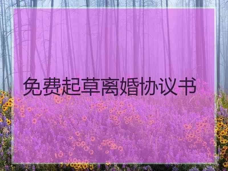 免费起草离婚协议书