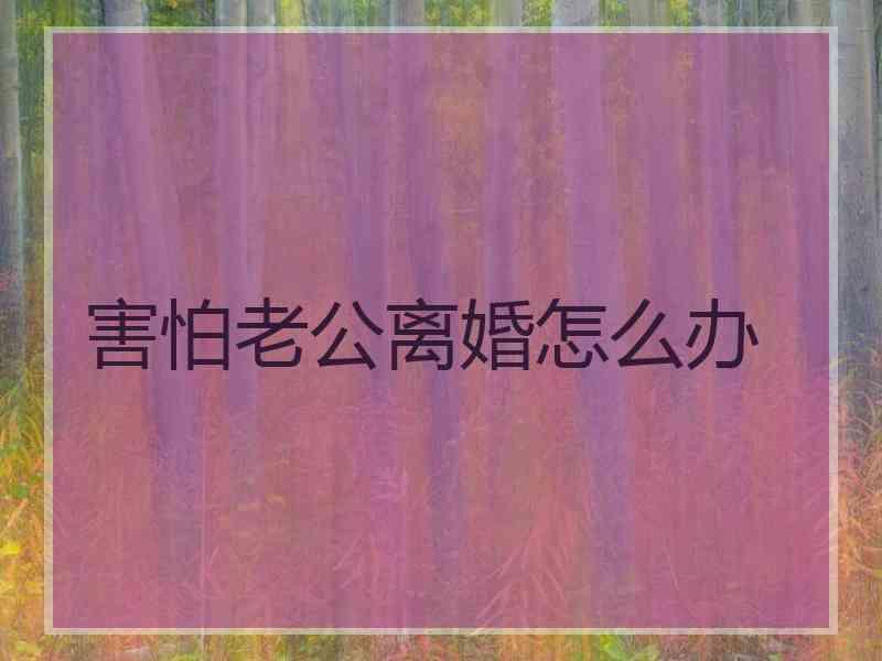 害怕老公离婚怎么办