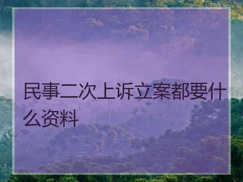 民事二次上诉立案都要什么资料