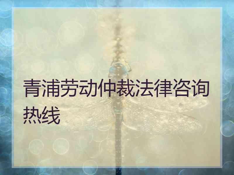 青浦劳动仲裁法律咨询热线