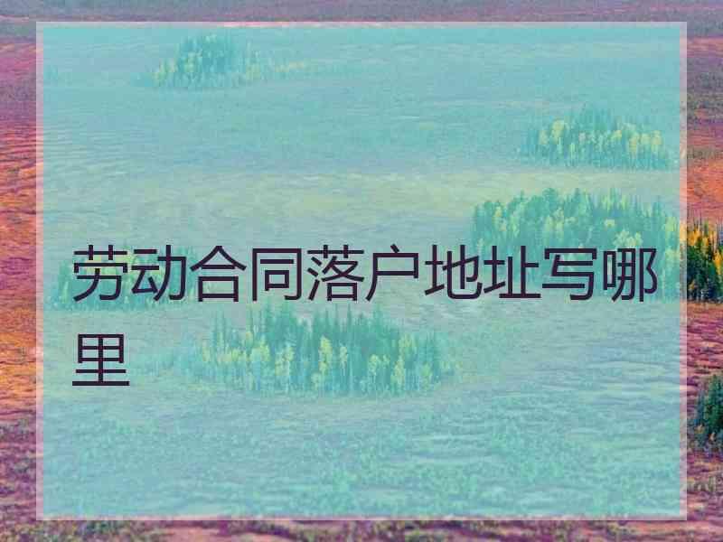 劳动合同落户地址写哪里