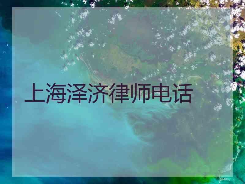 上海泽济律师电话