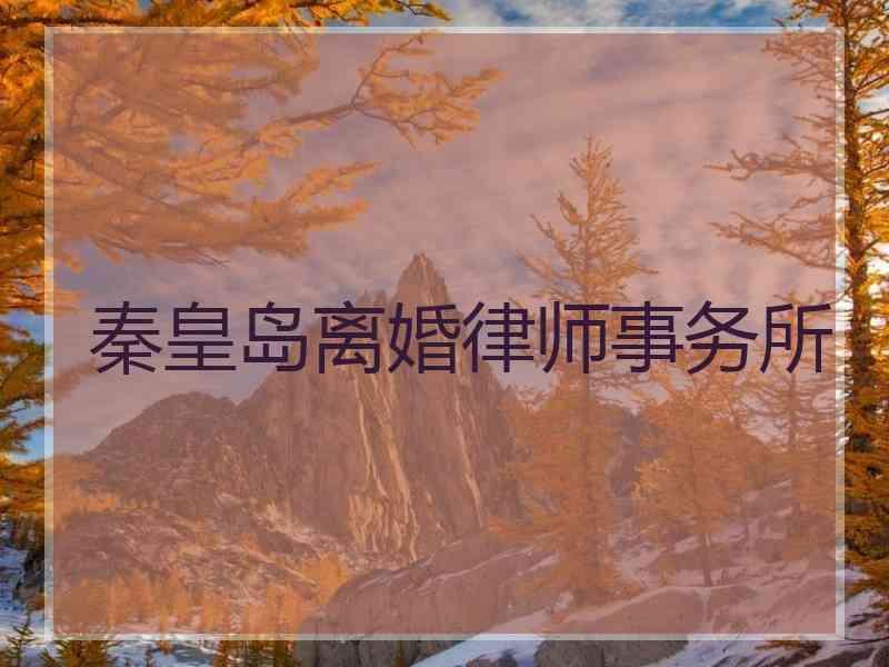 秦皇岛离婚律师事务所