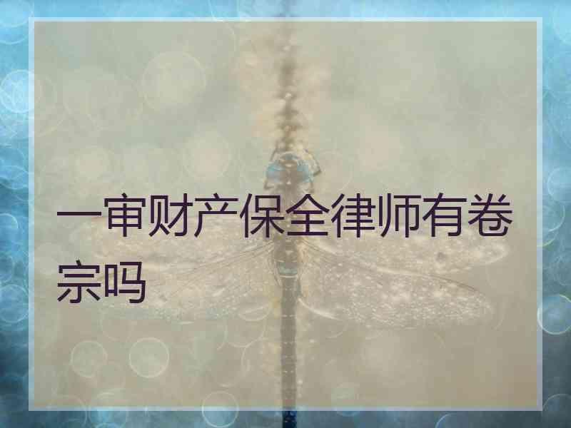 一审财产保全律师有卷宗吗