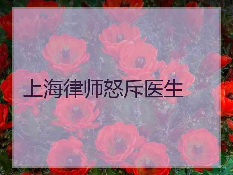 上海律师怒斥医生