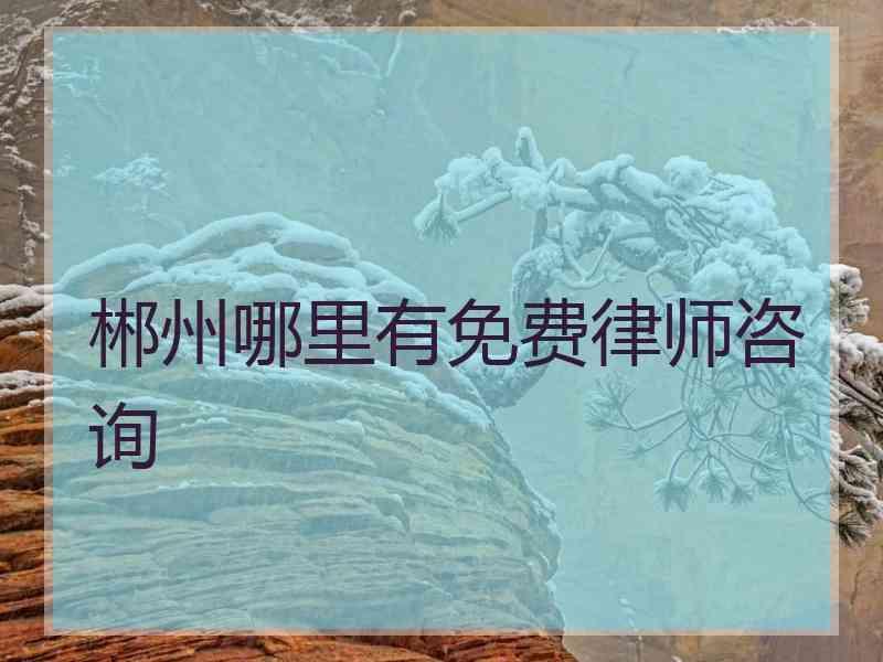 郴州哪里有免费律师咨询