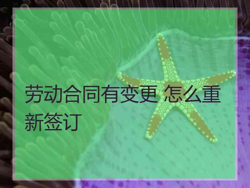 劳动合同有变更 怎么重新签订