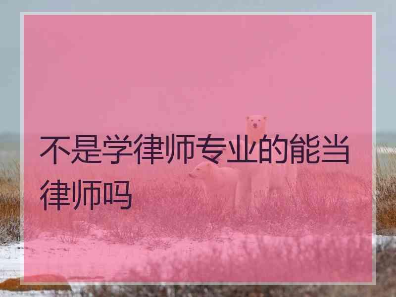 不是学律师专业的能当律师吗