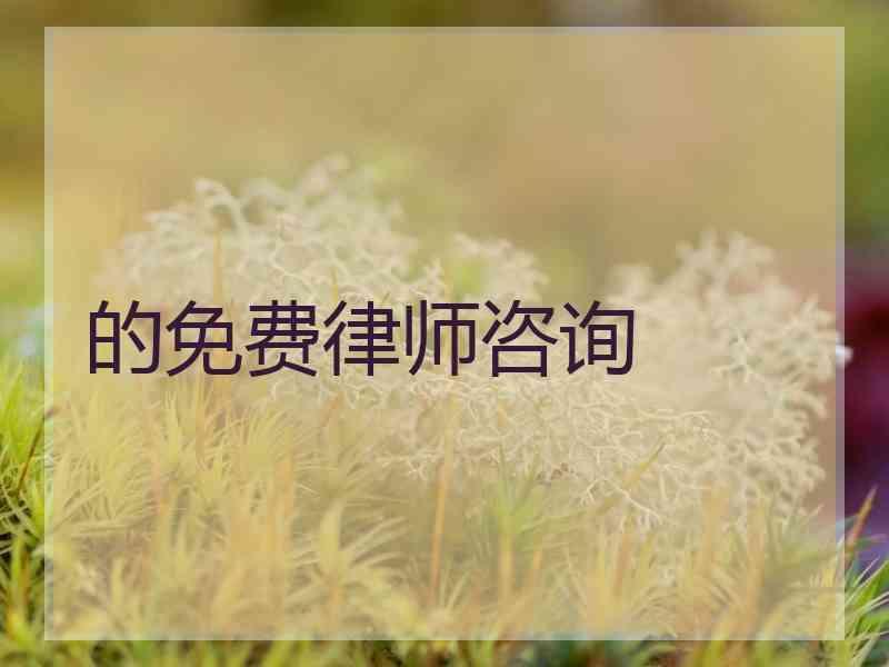 的免费律师咨询