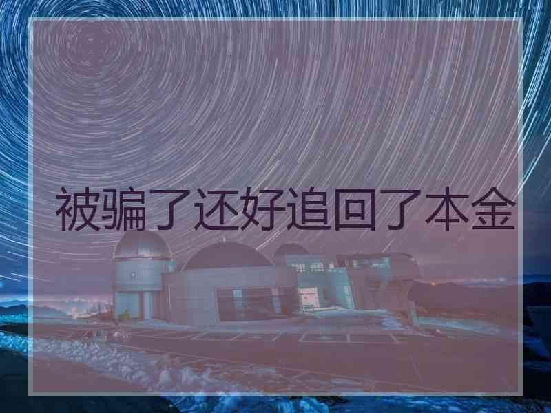被骗了还好追回了本金