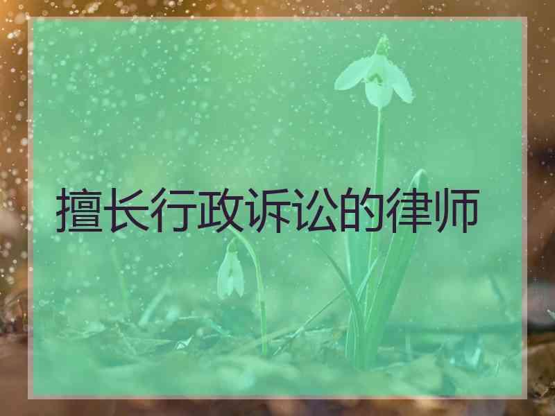 擅长行政诉讼的律师