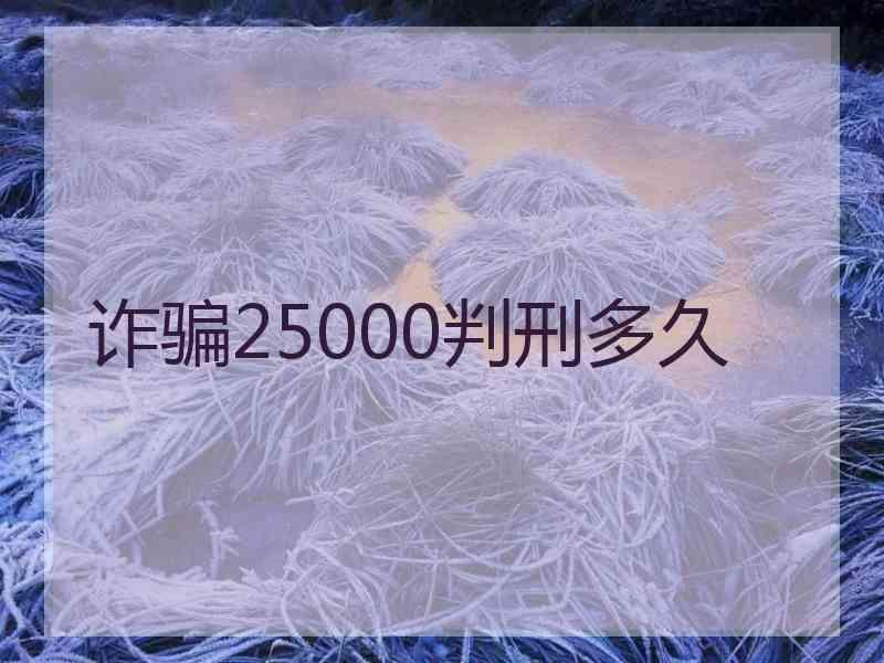 诈骗25000判刑多久