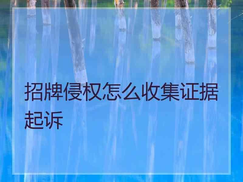 招牌侵权怎么收集证据起诉