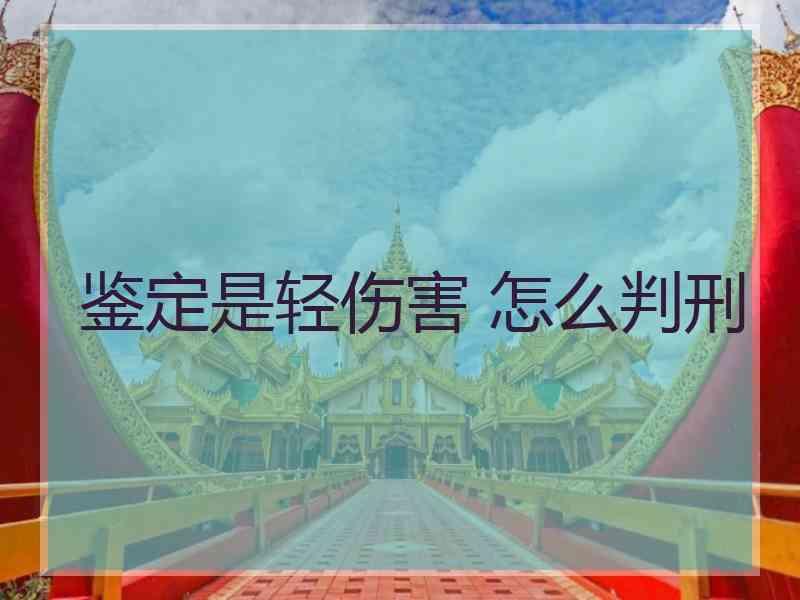 鉴定是轻伤害 怎么判刑