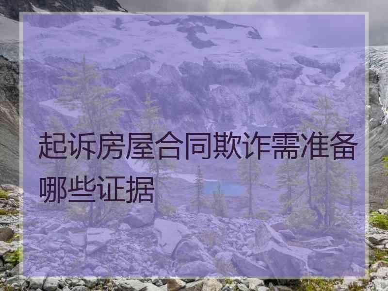 起诉房屋合同欺诈需准备哪些证据