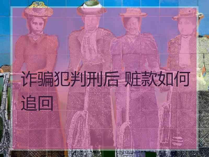 诈骗犯判刑后 赃款如何追回