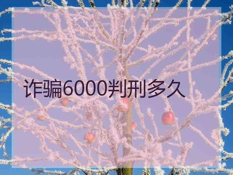 诈骗6000判刑多久