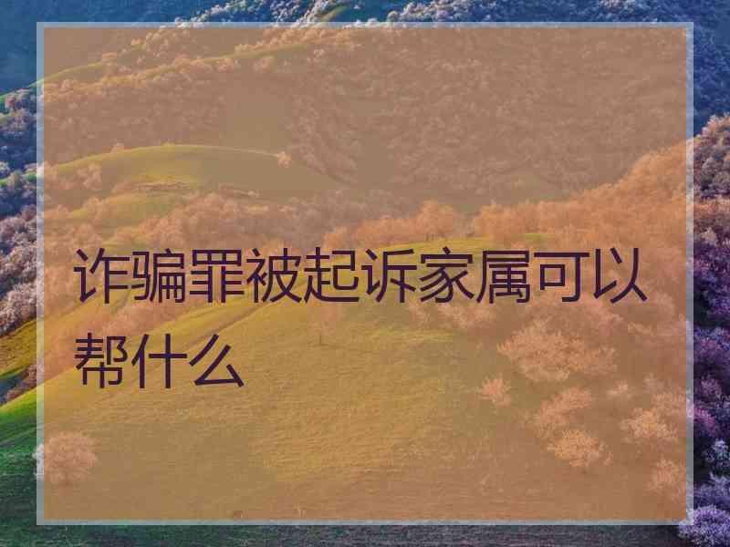诈骗罪被起诉家属可以帮什么