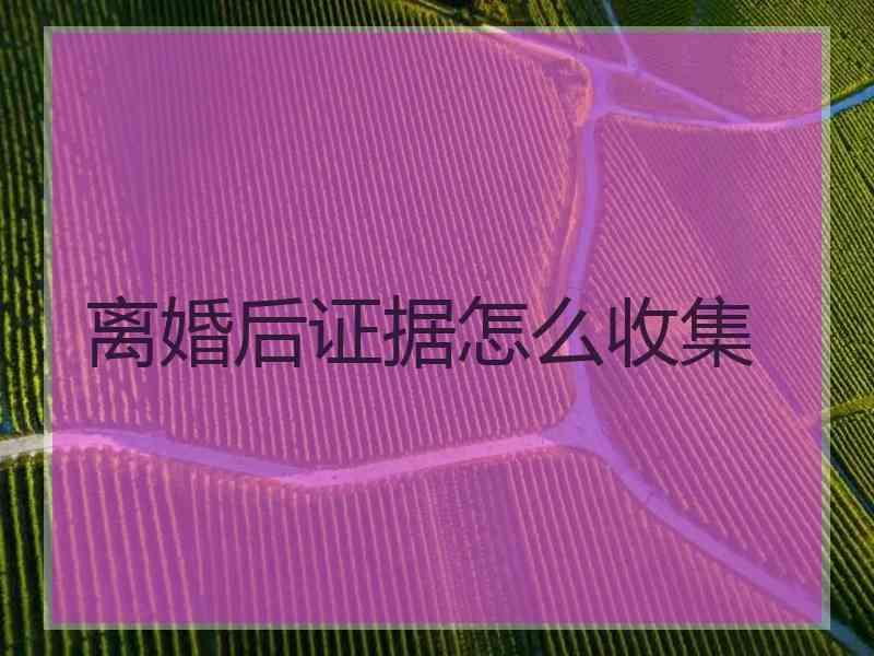 离婚后证据怎么收集