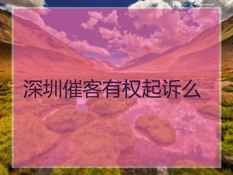 深圳催客有权起诉么