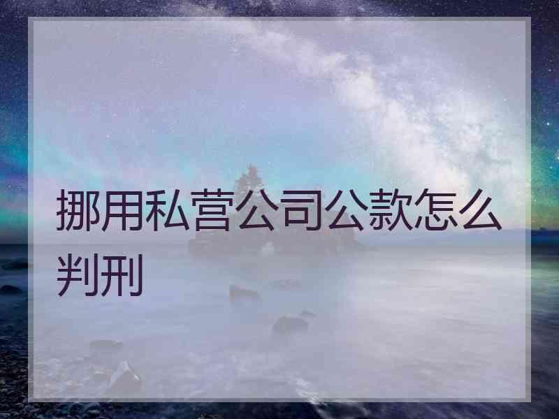 挪用私营公司公款怎么判刑