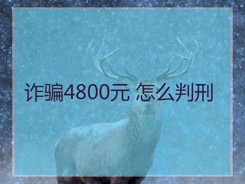 诈骗4800元 怎么判刑