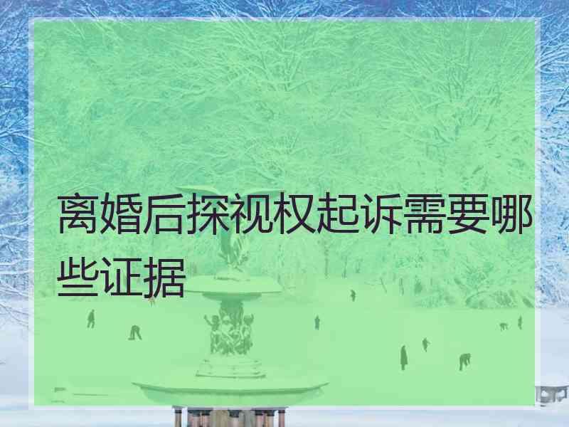 离婚后探视权起诉需要哪些证据