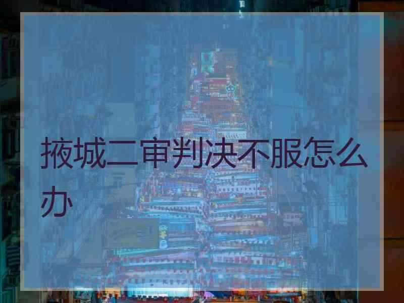 掖城二审判决不服怎么办