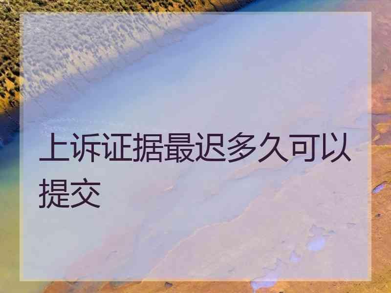 上诉证据最迟多久可以提交