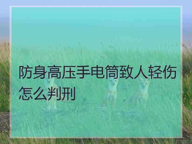 防身高压手电筒致人轻伤怎么判刑