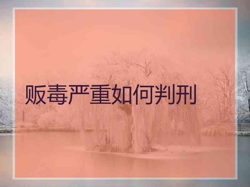 贩毒严重如何判刑