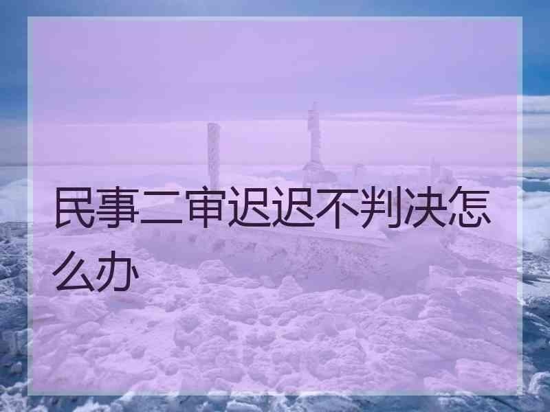 民事二审迟迟不判决怎么办