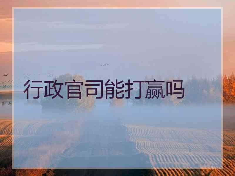 行政官司能打赢吗