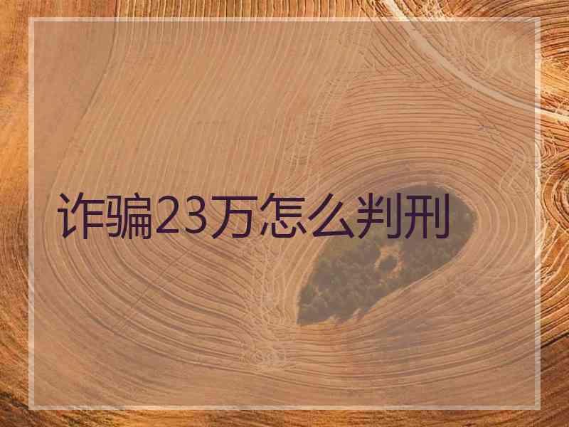 诈骗23万怎么判刑