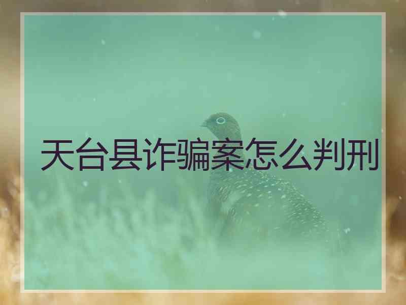 天台县诈骗案怎么判刑