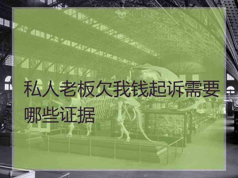 私人老板欠我钱起诉需要哪些证据
