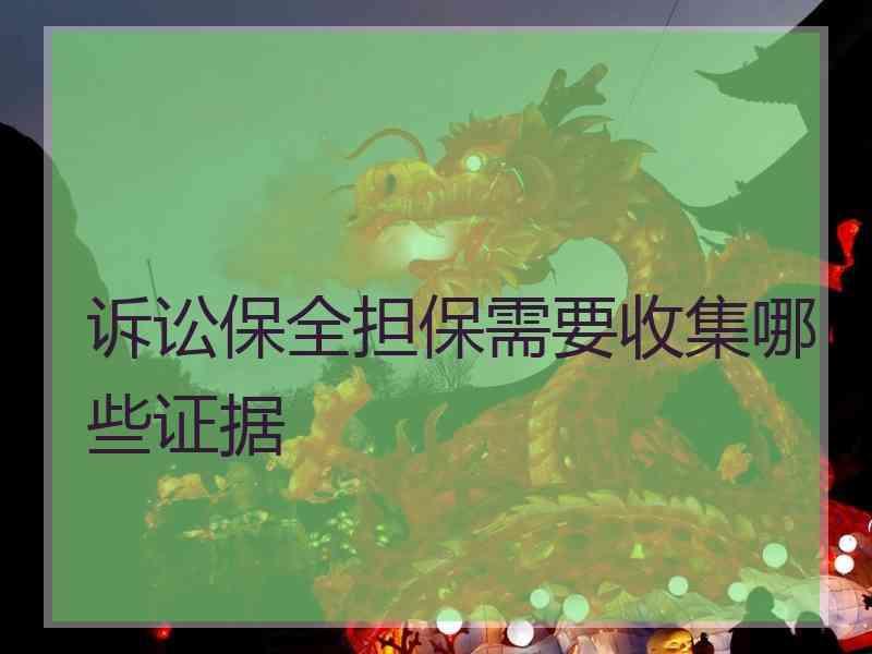 诉讼保全担保需要收集哪些证据