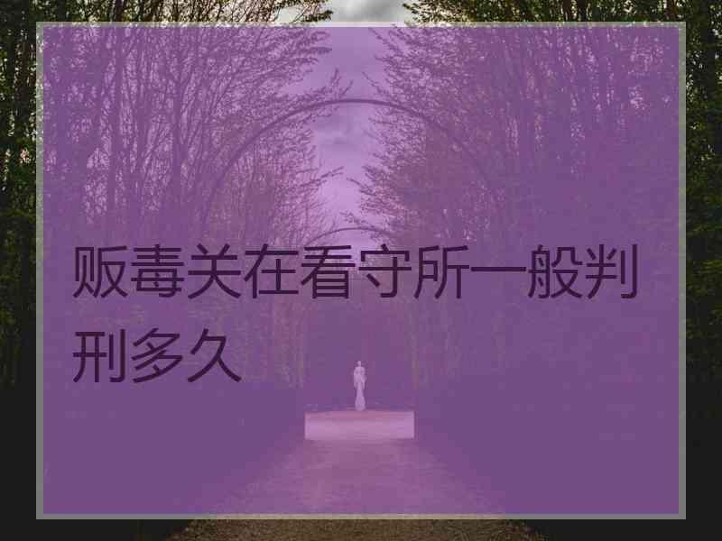 贩毒关在看守所一般判刑多久