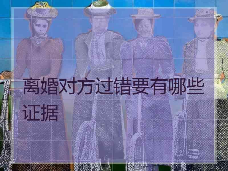 离婚对方过错要有哪些证据