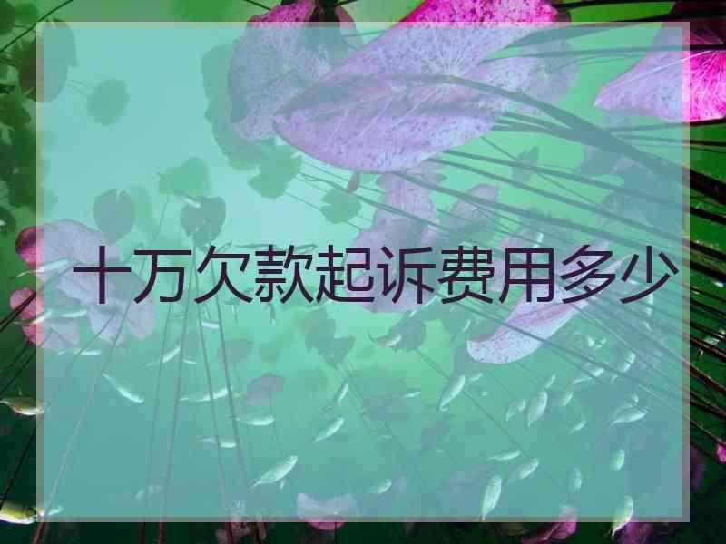 十万欠款起诉费用多少